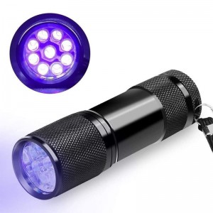395nm 9 LED Mini UV LED Flashlight for Pet Stain Detector