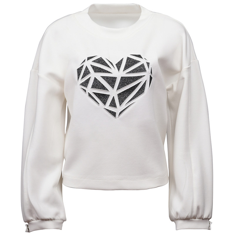Scuba heart pressed print sweatershirt