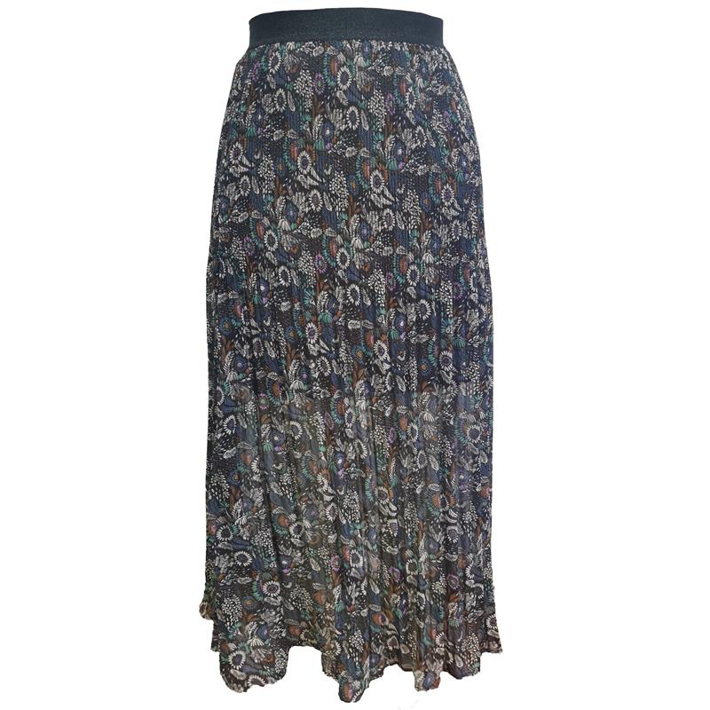 Bucolic print skirt with permanent pleats