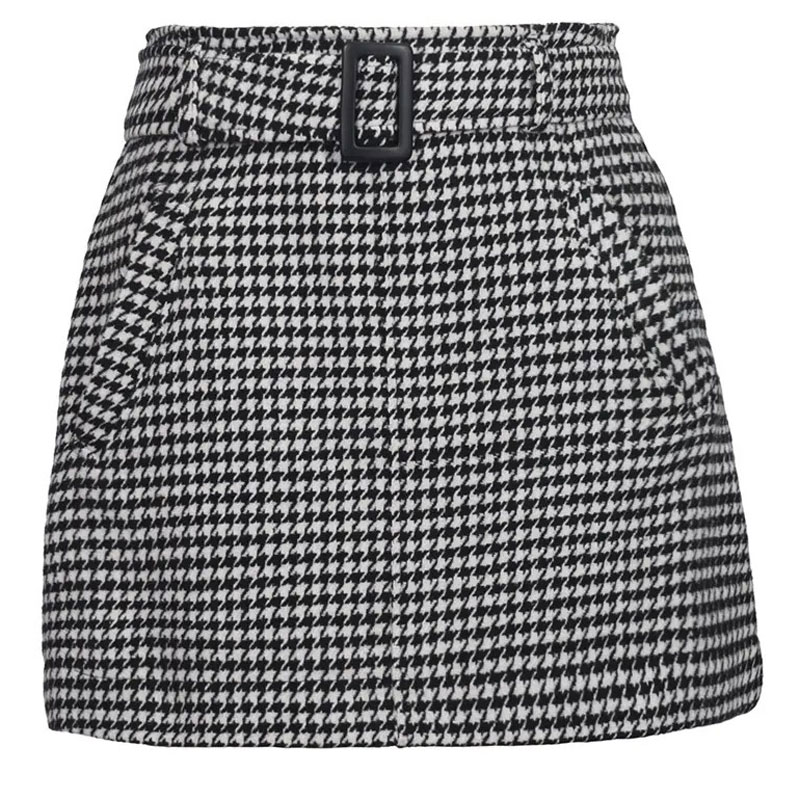 Tweed check mini skirt