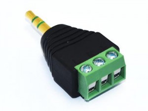 3.5mm 1/8″ Stereo Male Plug To AV Screw Video AV Balun Terminal connector KLS2-DC-10