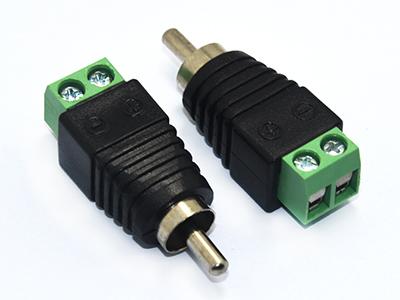 CCTV Phono RCA Male Plug TO AV Screw Terminal Connector Video AV Balun  KLS2-DC-06