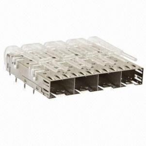SFP Cage 1×4 Press-fit with light pipe  KLS12-SFP-016A