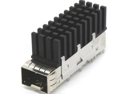 SFP+ cage 1×1 Press-fit with heat sink  KLS12-SFP+03