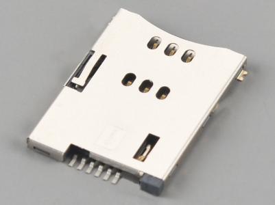 SIM Card Connector,PUSH PUSH,6P,H1.85mm,without Post  KLS1-SIM-030E
