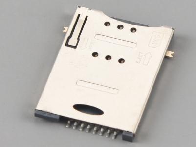 SIM Card Connector,PUSH PUSH,6P+2P,H1.85mm,with Post  KLS1-SIM-030F