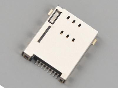 SIM Card Connector,PUSH PUSH,6P+2P,H2.25mm,without Post  KLS1-SIM-030A