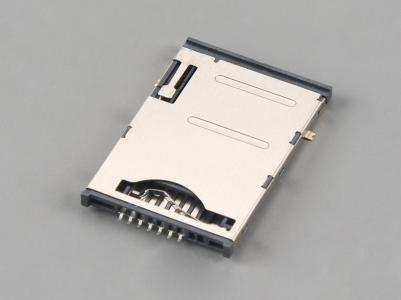 SIM Card Connector,PUSH PUSH,6P+1P,H1.9mm,with Post  KLS1-SIM-107