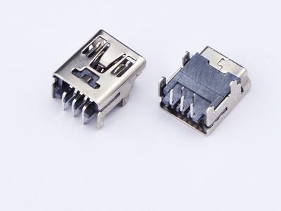 5P B type R/A dip 90 Mini USB connector socket  KLS1-229-5FA