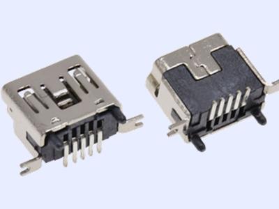 Vertical 5P B type R/A SMD Mini USB connector socket  KLS1-229-5FJ