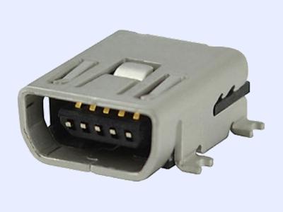 5P AB type R/A SMD Mini USB connector socket  KLS1-229-6FB