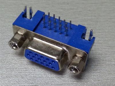 HDR 3 Row D-SUB Connector,15P Female,Right angle,5.08mm  KLS1-416