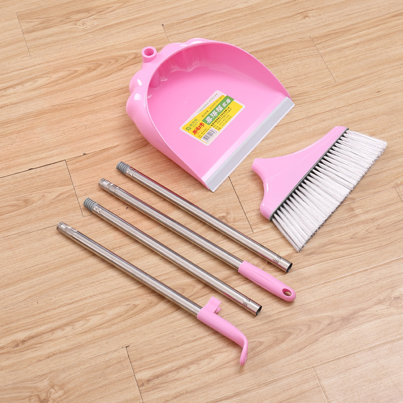 China Wholesale mini plastic dustpan Factory –  Household Broom and Dustpan Set with Long Handle Standing Upright Sweep for Home Cleaning Sweeping Tool – Oulifu detail pictures