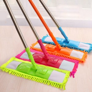 Dust Mop for Floor Cleaning Microfiber Professional Dry & Wet Flat Mops for Tile Floors with Chenille Refill Mopping Pad for Hardwood,Tile,Marble Floor