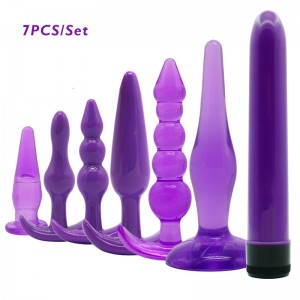 6pcs or 7pcs Purple Set Soft TPE Anal Plug Set for Beginner Beads Butt Plugs Dildo