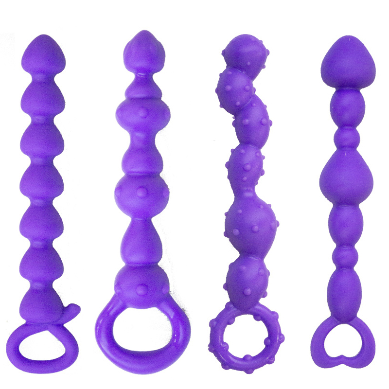 Beginner Friendly Lovehoney Purple Anal Beads with Finger Loop