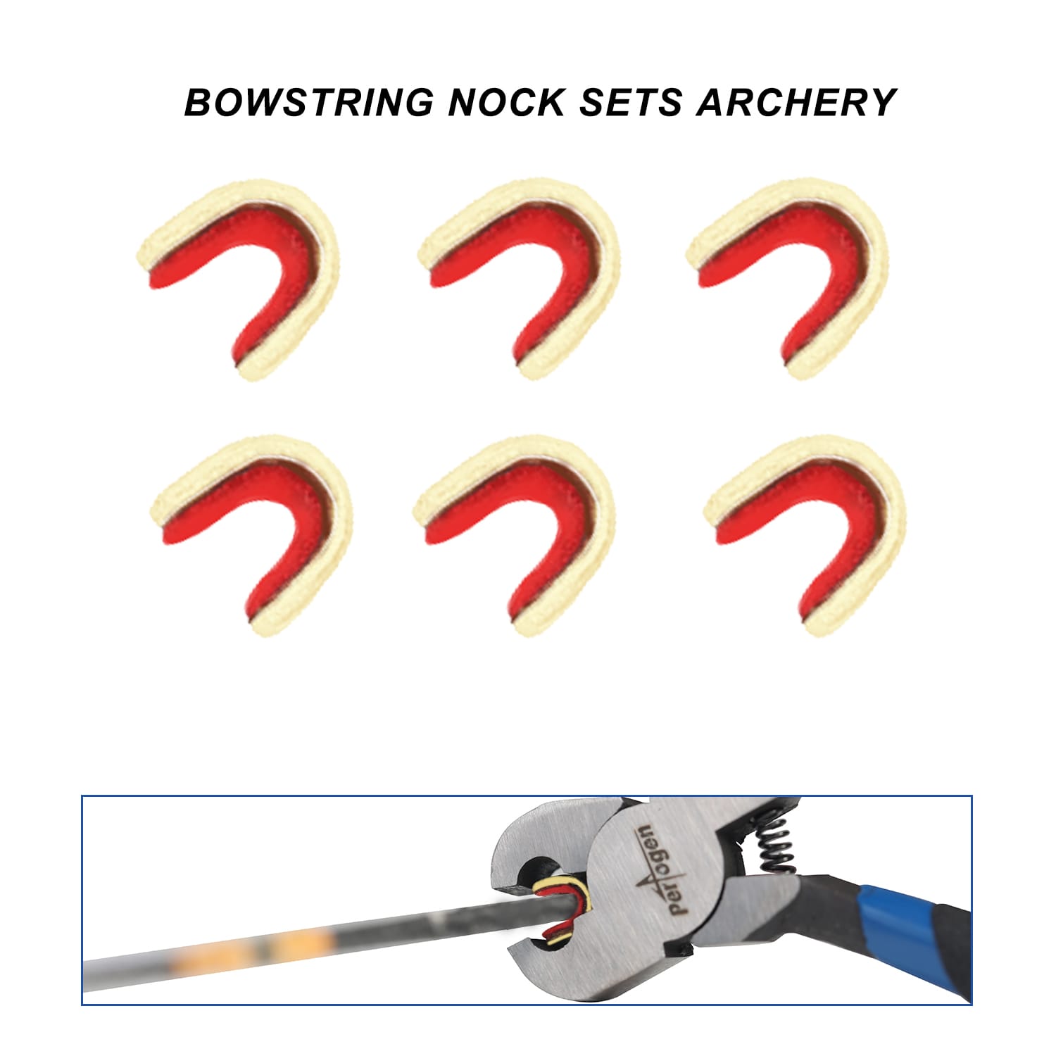 Archery Nock Pliers Set Bow T Square Blue 4 String Nocking Points 