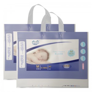 Eco-friendly handle baby diaper packaging plastic bag heat seal PE poly bag