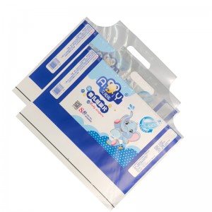 2021 new design custom logo white pe plastic pouch diaper packaging bags
