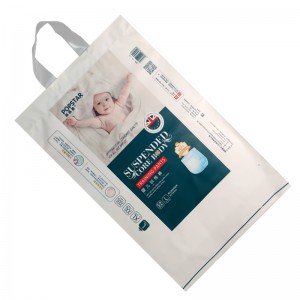 Wholesale custom printed disposable pe baby diaper packaging bags