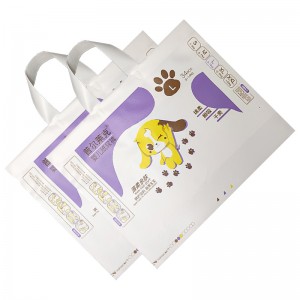 Plastic disposable baby diaper packaging bag with handle