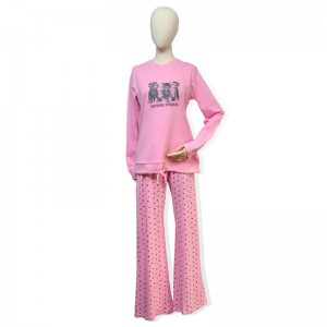Chinese wholesale Oversized Chunky Knit Cardigan - PINK Cotton Women’s Long Sleeved Pajama – HONGHUA