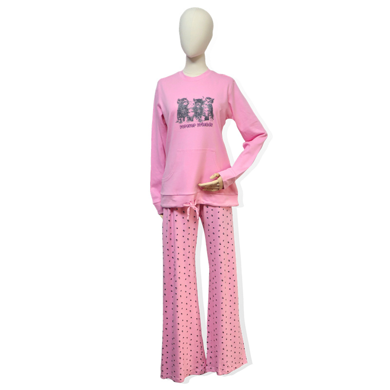 PINK Cotton Women’s Long Sleeved Pajama Featured Image