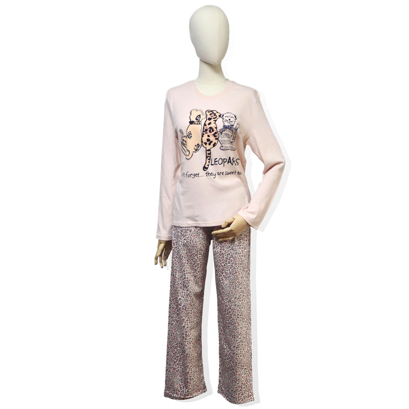 Leopard Cotton Women’s Long Sleeved Pajama Featured Image