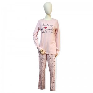 Lipstick pink Melange  Women’s Long Sleeved Pajama