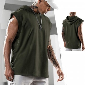 Men’s Workout Hooded Tank Tops Bodybuilding Muscle Shirts Sleeveless Gym T-Shirts
