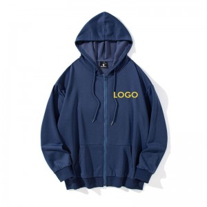 High quality custom logo hoodie men zip hooded sweatshirt manufacturer embroider zip up hoodie custom