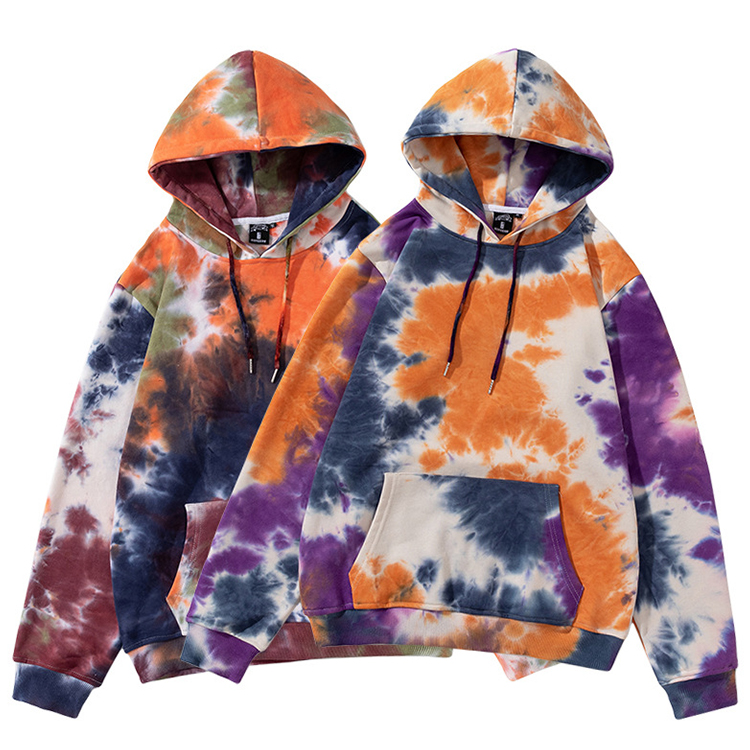 High Quality Women’s Hoodies Tops Tie Dye Printed Sweatshirt Long Sleeve Pullover Loose Drawstring Hooded with Pocket Featured Image