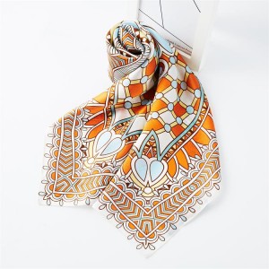 Newly Design Stain Pleated Women 100% Silk Square Scarf Custom Printing Styles Wholesale
