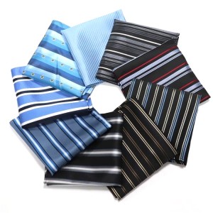 Wholesale Striped Woven 25cm Handkerchief Pocket Square Hanky For Mens Wedding Party