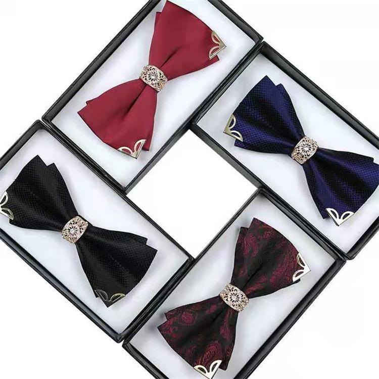 Newly diamond bow metal accessories wedding bow tie 3