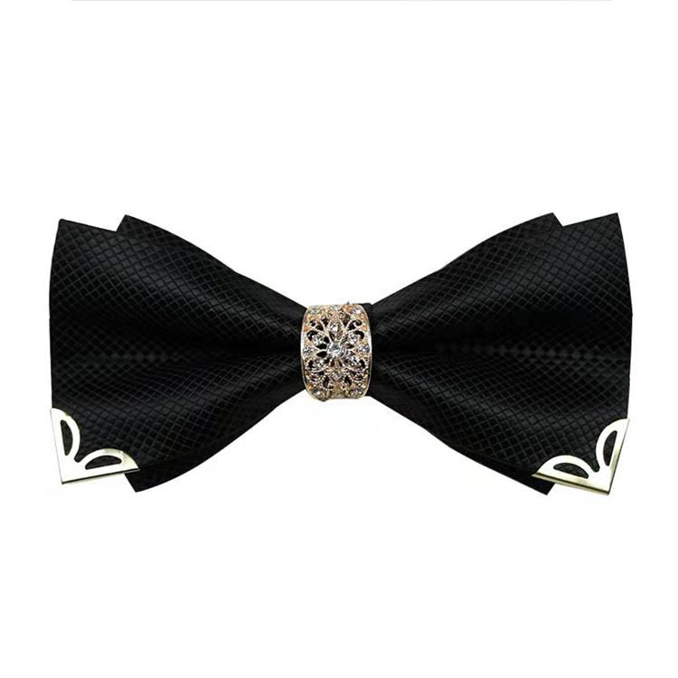 Newly diamond bow metal accessories wedding bow tie 4