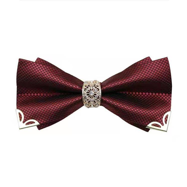 Newly diamond bow metal accessories wedding bow tie 7
