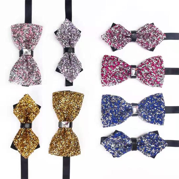 Luxury party wedding bowtie high quality rhinestone butterfly diamond bow tie
