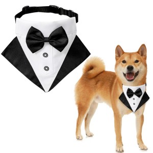 New Pet Bandana Dog Collar Dog Scarf British Style Pet Bow Tie
