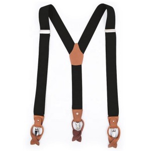 Men’s Clips Suspenders Tuxedo Pants with Y Back and Adjustable Straps