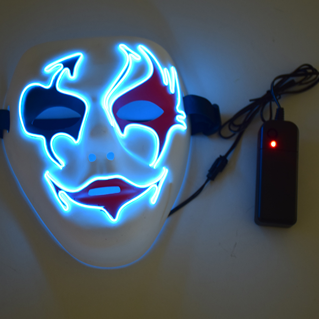 Hot sale halloween party scary neon LED  light up full face  masks