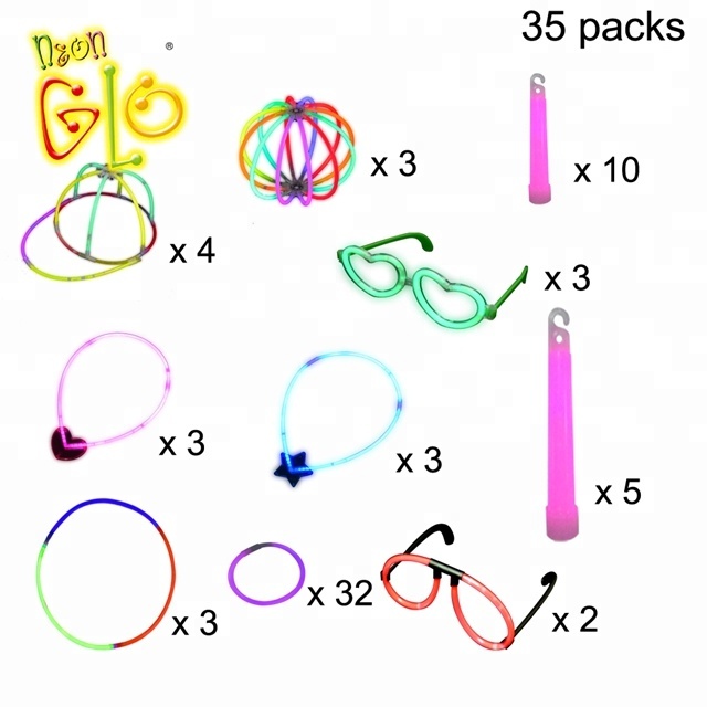 Neon Party Supplies 35 Packs Glow Sticks Party Pack Kid Toy
