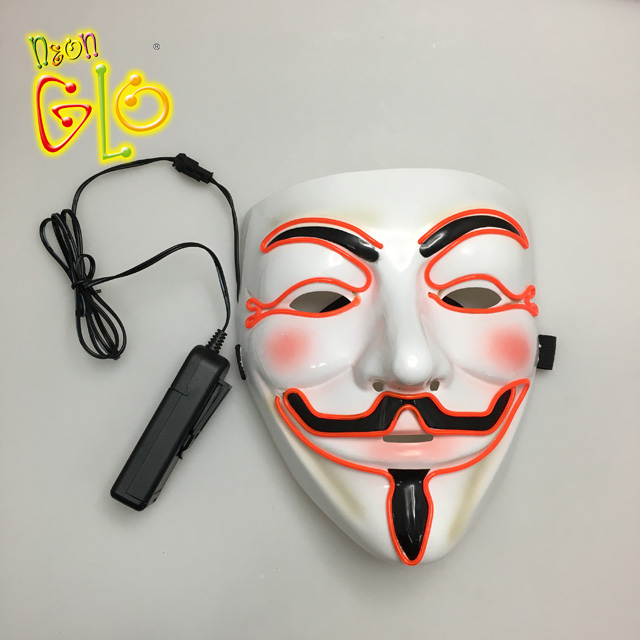 Wholesale China Led Rave Mask Suppliers Factories - Light Up LED Neon V for Vendetta EL Wire Mask  – Wonderful