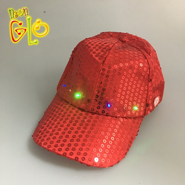 Light Up Party Hat LED Sequin Baseball Cap