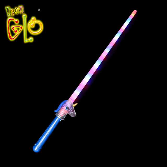 Hot Selling Unicorn Party Supplies Led Light Up Sword for Kids
