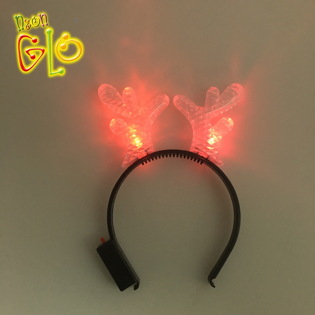 Hot sale glow in the dark party supplies reindeer headband for girls