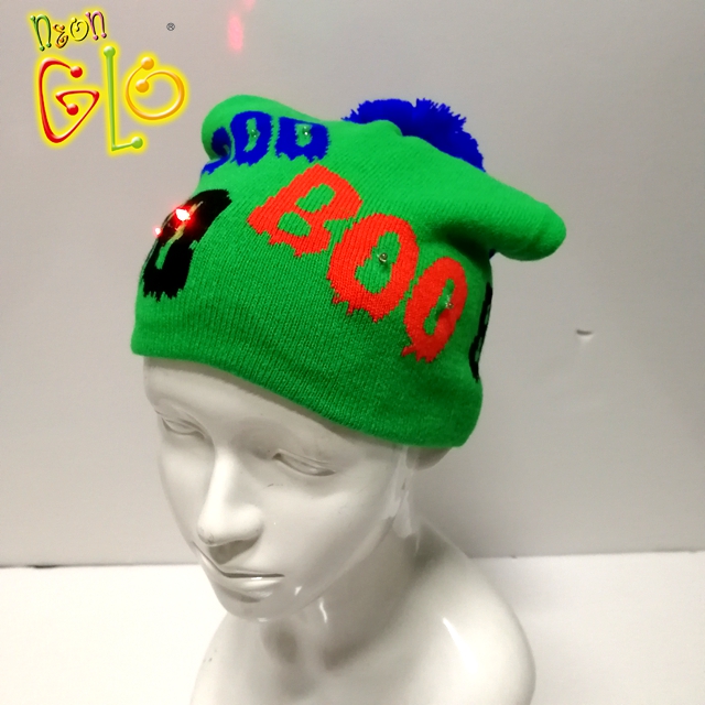 Halloween Lighted Knit Beanie With LED Light