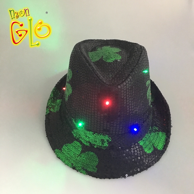 LED Flashing Fedora Hat for St. Patrick's Day