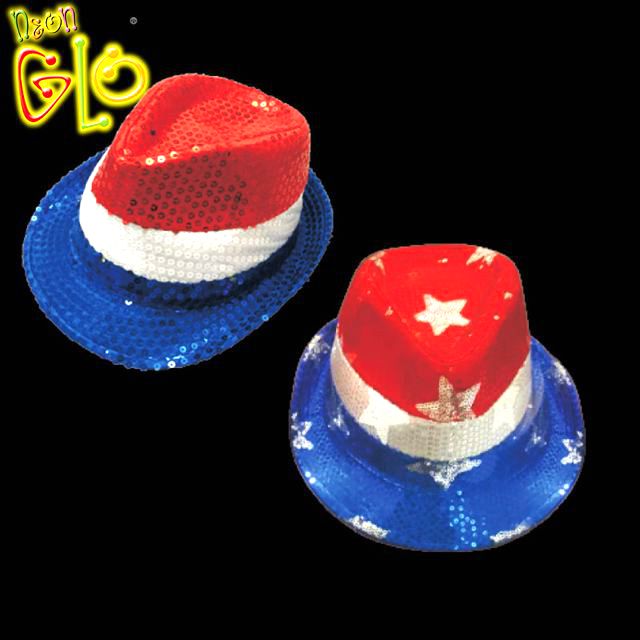 4th of July LED Light Up Fedora for Costume