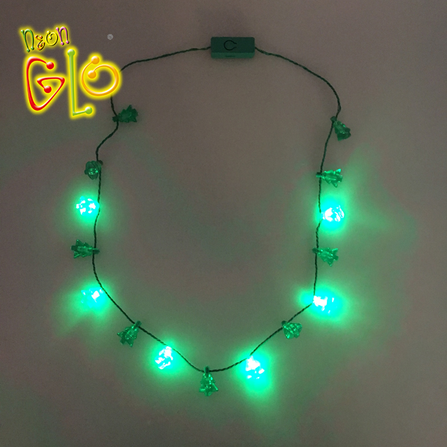Hot sale christmas light 6 LEDs green light up christmas necklace